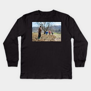 Sowing potatoes Kids Long Sleeve T-Shirt